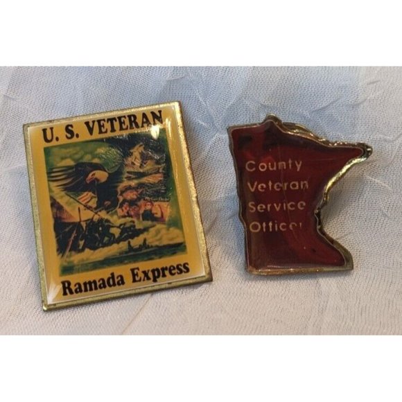 Veteran Pinback USA MN Ramada Express County Service Officer Patriotic Lapel Lot - Picture 12 of 12